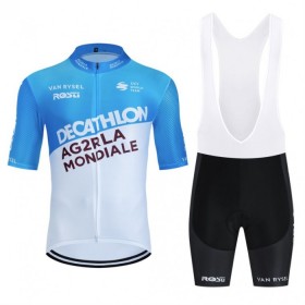 Cykeltøj + Cykelshorts 2024 Decathlon Ag2r Blå Hvid